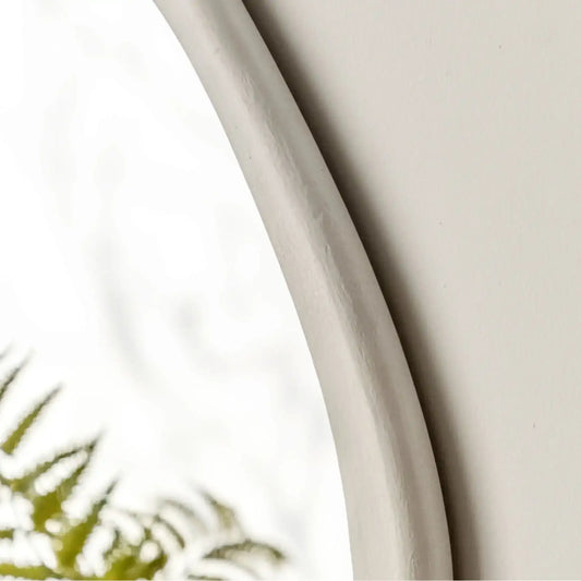 Organic Oval Textured White Frame Mirror - The Farthing