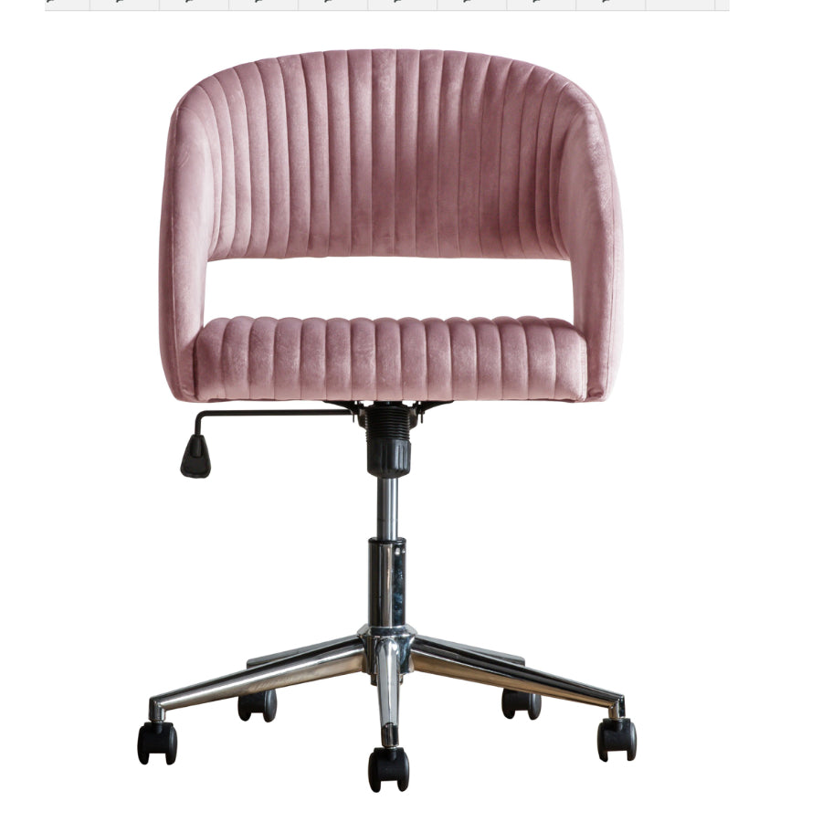 Pink Open Back Swivel Desk Chair with Height Adjustment - The Farthing