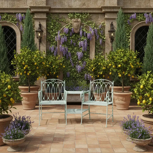 Pistachio Green Metal Twin Garden Seat - The Farthing