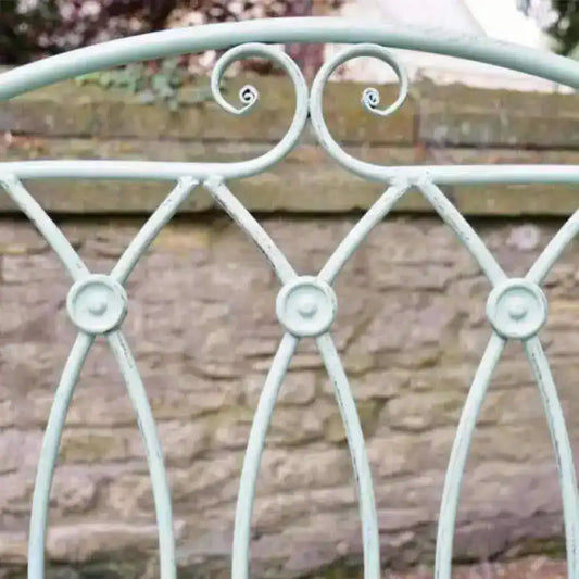 Pistachio Green Metal Twin Garden Seat - The Farthing
