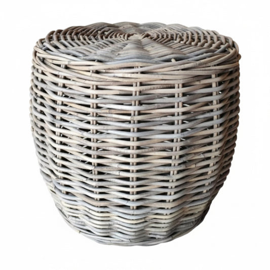 Rustic Rattan Stool