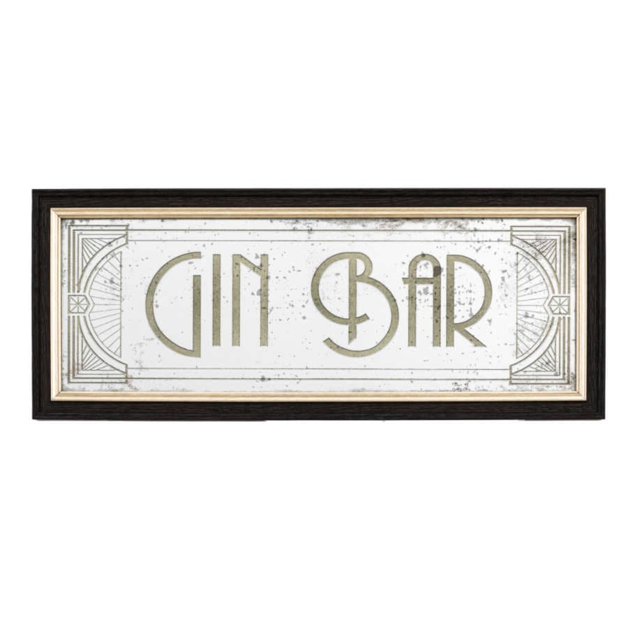 Rectangular Antique Glass Gin Bar Wall Mirror - The Farthing
