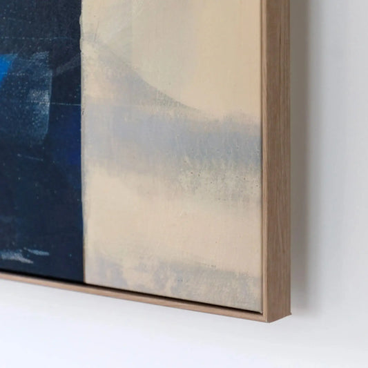 Rectangular Blue Palette Abstract Framed Canvas - The Farthing