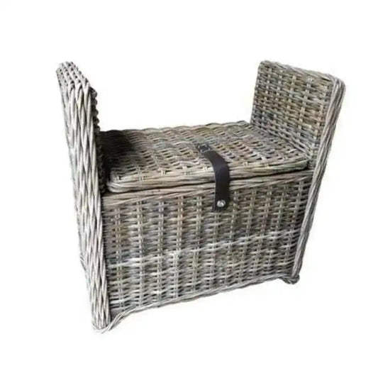 Rectangular Rattan Storage Bench - The Farthing