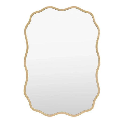 Rectangular Rustic Gold Wavy Edge Wall Mirror - The Farthing