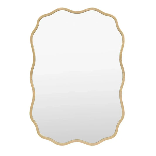 Rectangular Rustic Gold Wavy Edge Wall Mirror - The Farthing