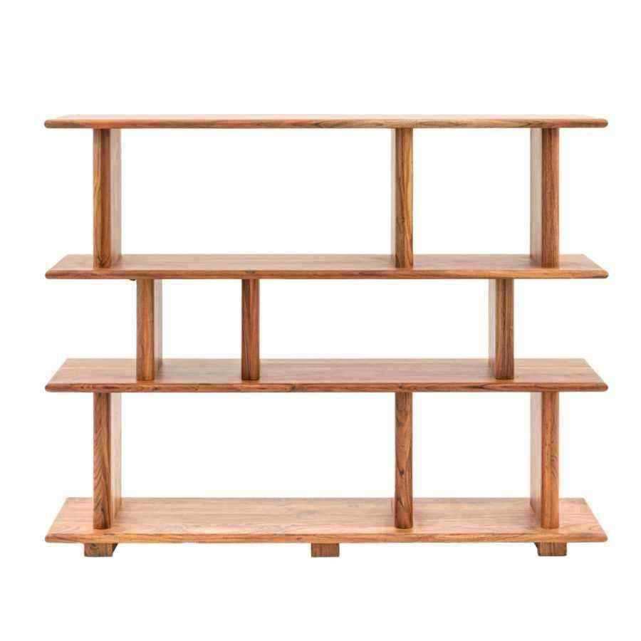 Rich Acacia Wood Open Display Shelf Unit - The Farthing