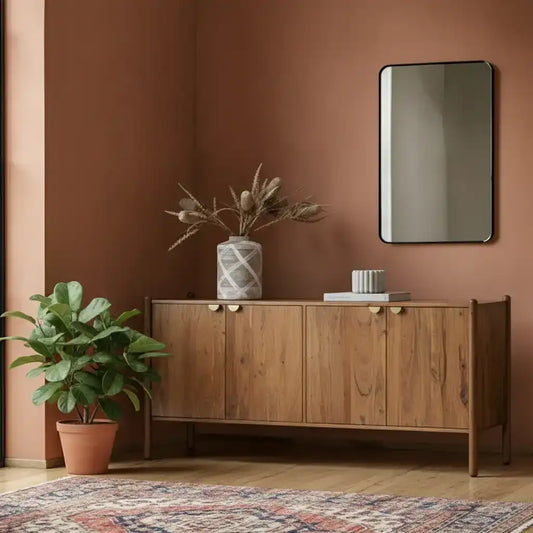 Rich Mango Wood 4 Door Sideboard - The Farthing