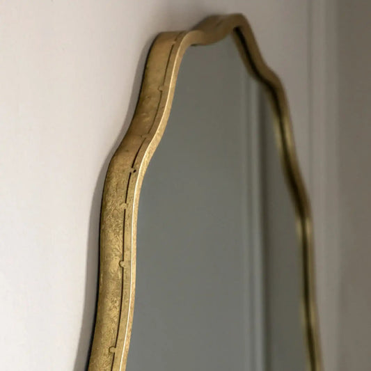 Round Rustic Gold Wavy Edge Wall Mirror - The Farthing