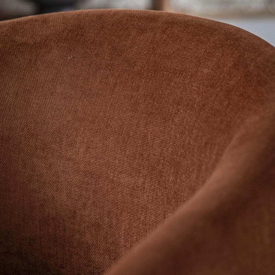Rust Fabric Curved Tub Dining Chairs - The Farthing