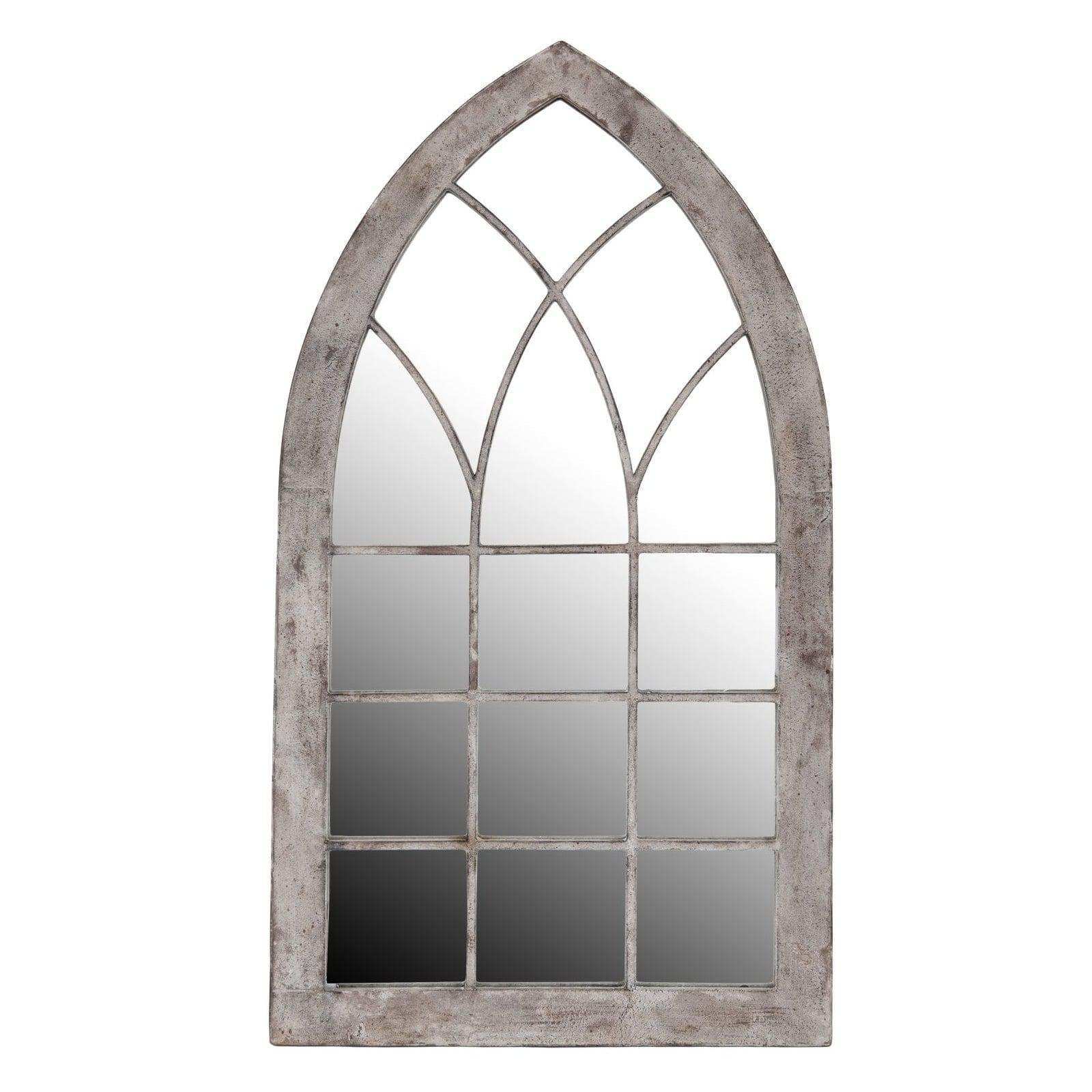 Rustic Arched Metal Garden Window Mirror - The Farthing