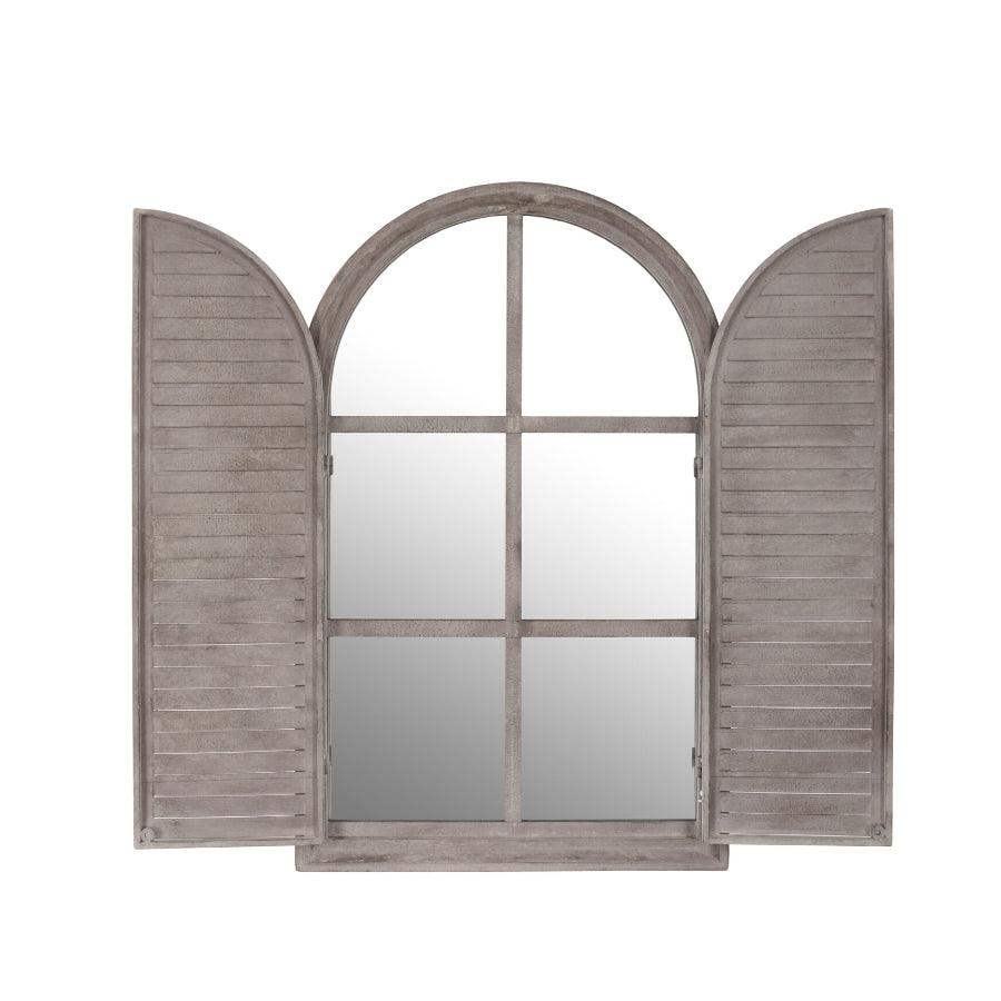 Rustic Outdoor Garden Arched Shutter Mirror - The Farthing