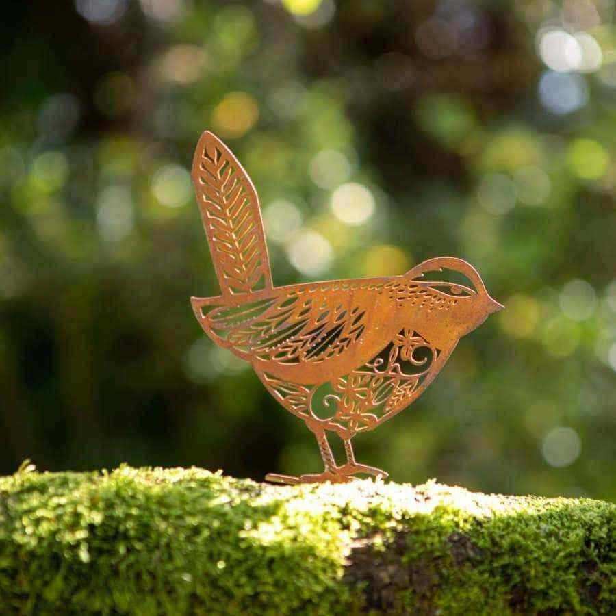 Rustic Rusty Bird Garden Silhouette - Wall / Fence Mounted - The Farthing