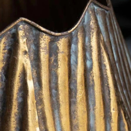 Gold Scallop Planter On Stand