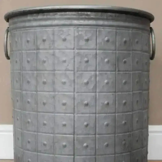 Set of 3 Distressed Round Metal Planters - The Farthing