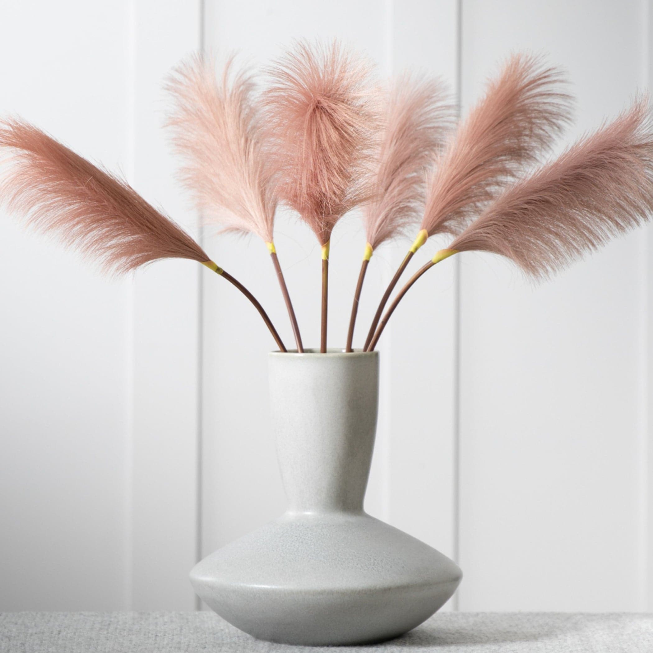 Set of Six Soft Artificial Dark Blush Feathered Sprays - The Farthing