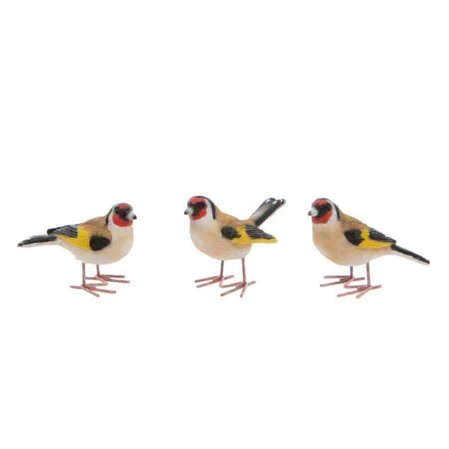 Set of Three Goldfinch Bird Ornaments - The Farthing