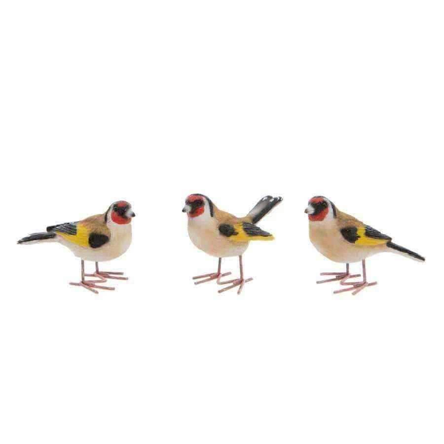 Set of Three Goldfinch Bird Ornaments - The Farthing