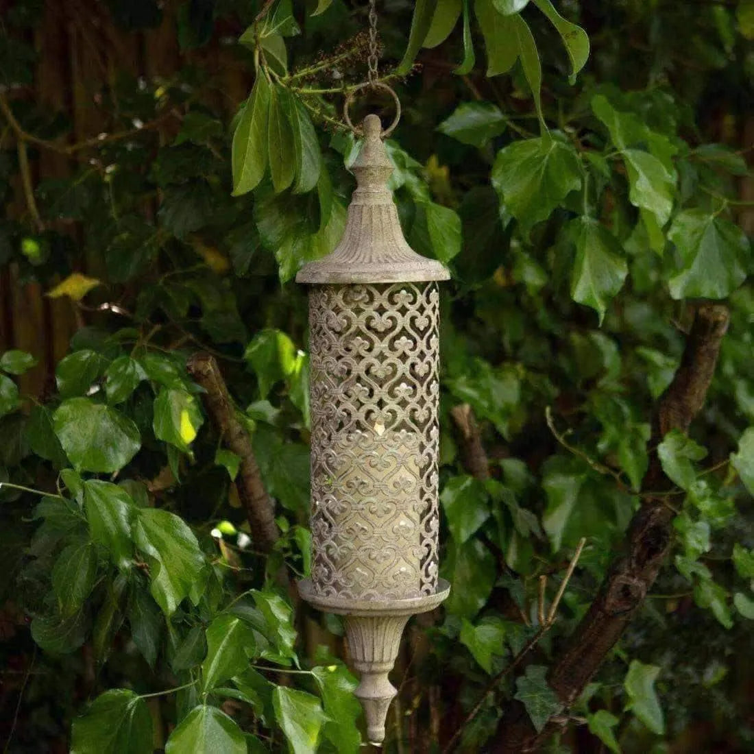 Set of Two Distressed Hanging Metal Lanterns - The Farthing