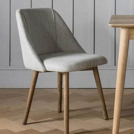 Set of Two Light Fabric Wilston Dining Chairs - The Farthing