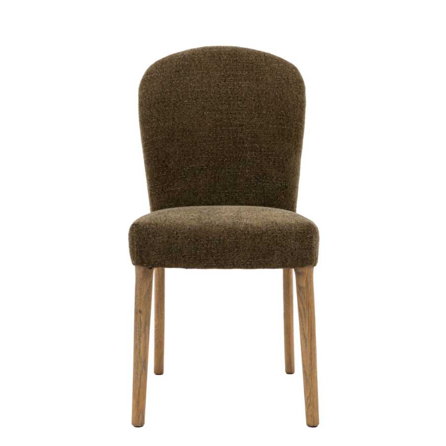 Set of Two Moss Green Fabric Holstock Dining Chairs - The Farthing