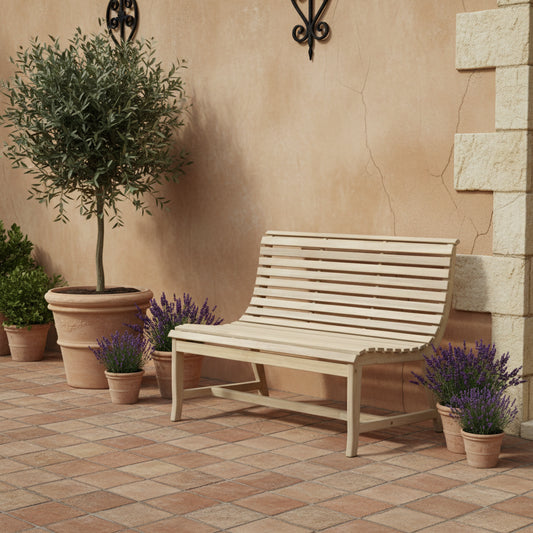 Slatted Acacia Wood Garden Bench - The Farthing