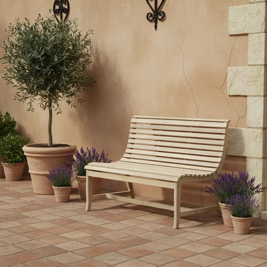 Slatted Acacia Wood Garden Bench - The Farthing