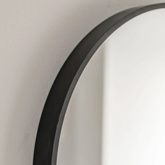 Slim Black Frame Oval Wall Mirror - The Farthing