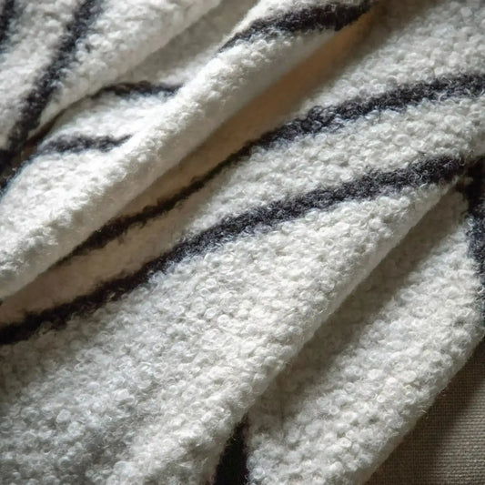 Softly Textured Monochrome Throw - The Farthing