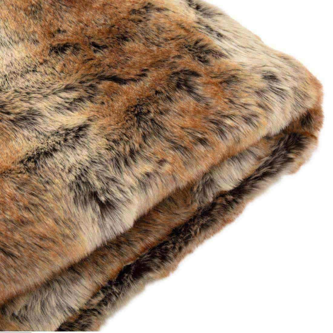 Super Soft Brown Stripe Faux Fur Throw - The Farthing