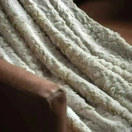Super Soft Neutral Colour Faux Fur Throw - The Farthing