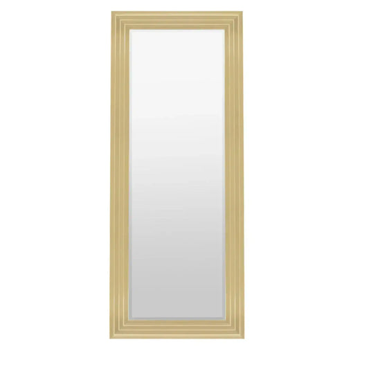 Tall Elegant Gold Rectangular Leaner Mirror - The Farthing