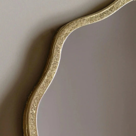 Tall Rustic Gold Wavy Edge Leaner Mirror - The Farthing