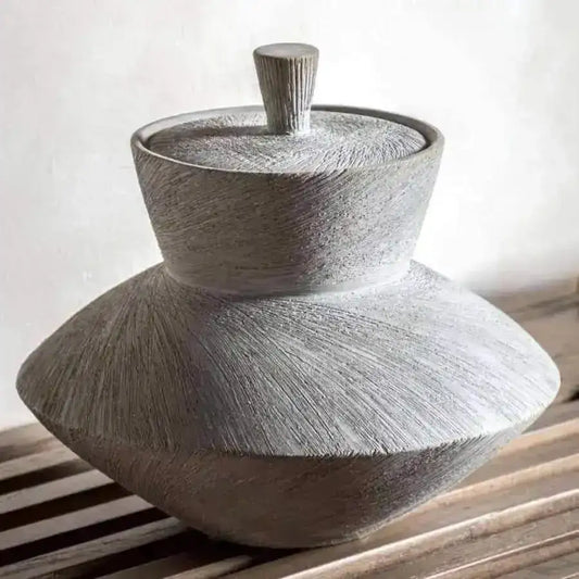 Textured Light Grey Pot Ornament - The Farthing