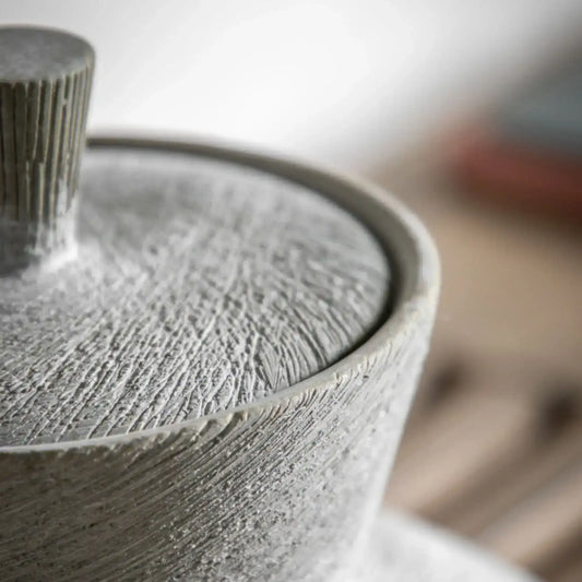 Textured Light Grey Pot Ornament - The Farthing
