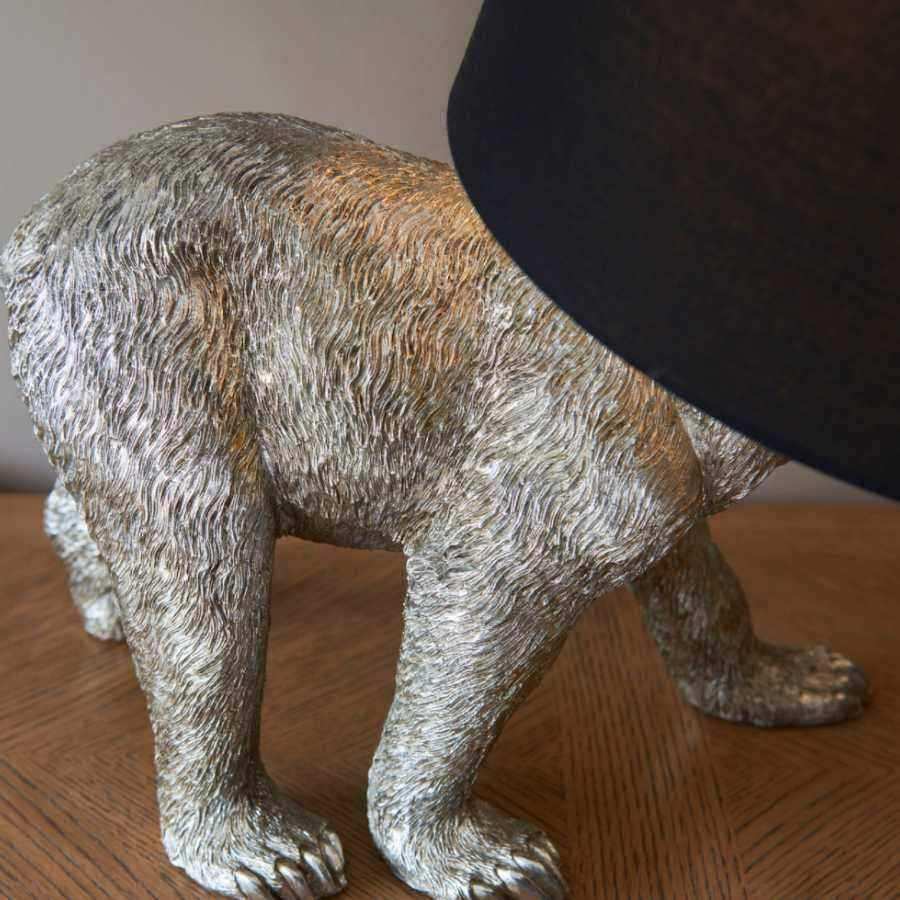 Vintage Silver Bear Table Light with Shade - The Farthing