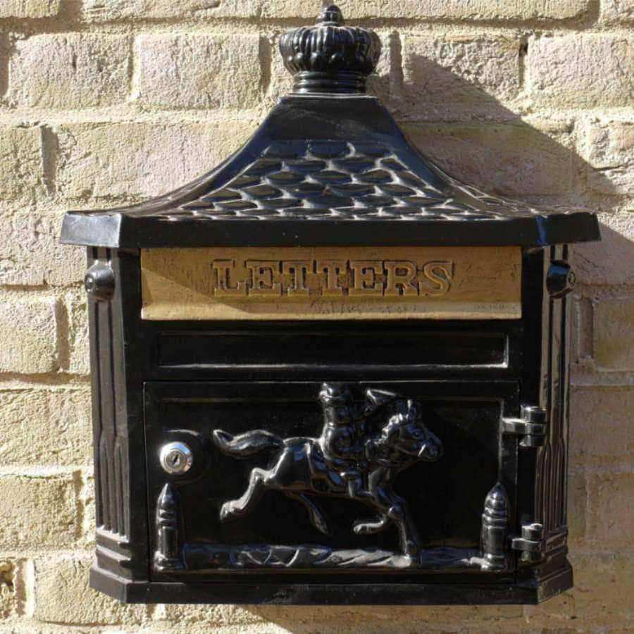 Wall Mounted Black Aluminium Horse Post Box - The Farthing