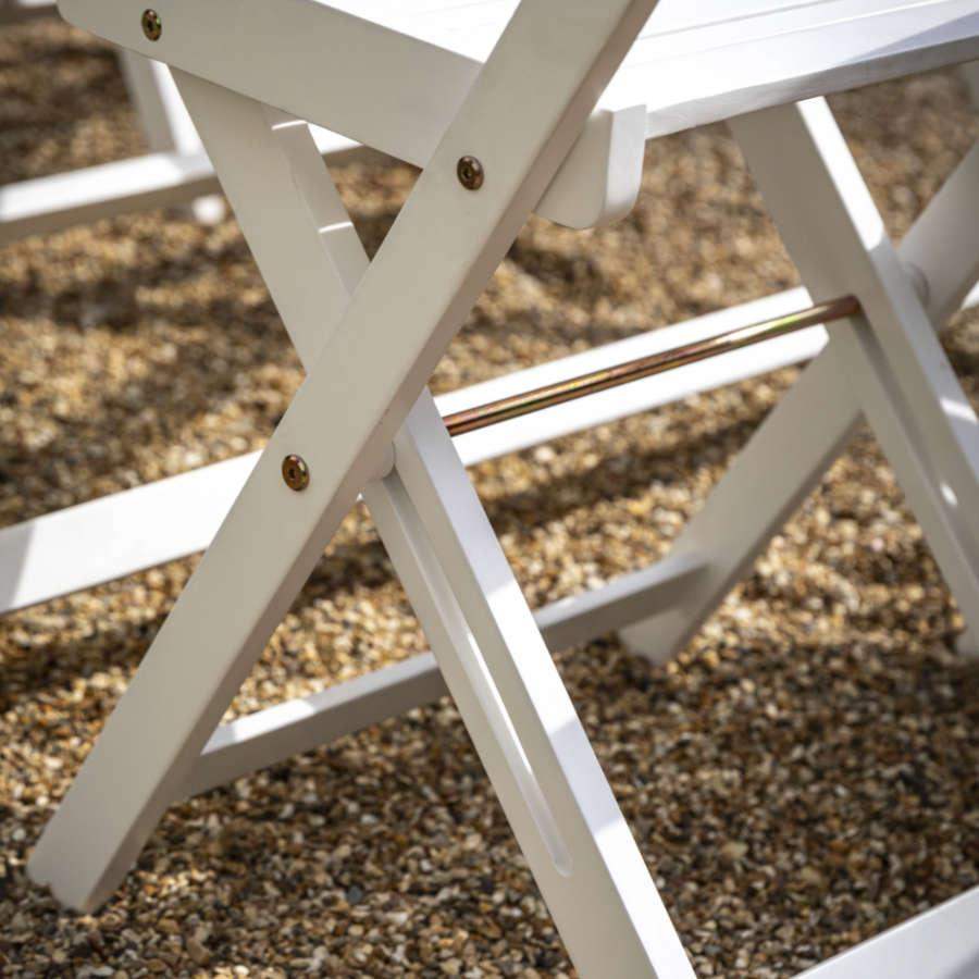 White Foldaway 4 Seater Garden Dining Set - The Farthing