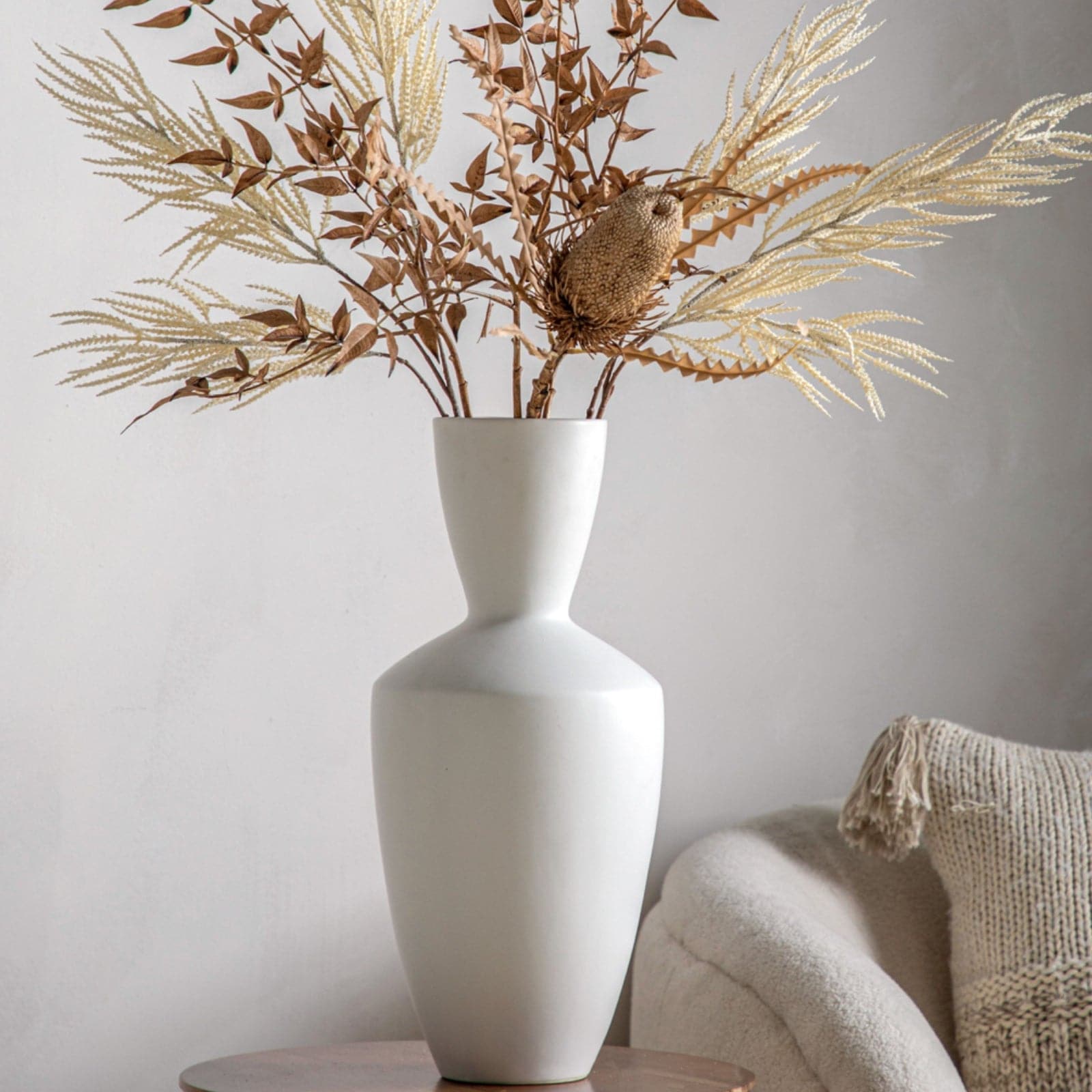 White Modern Urn Shaped Vase - The Farthing