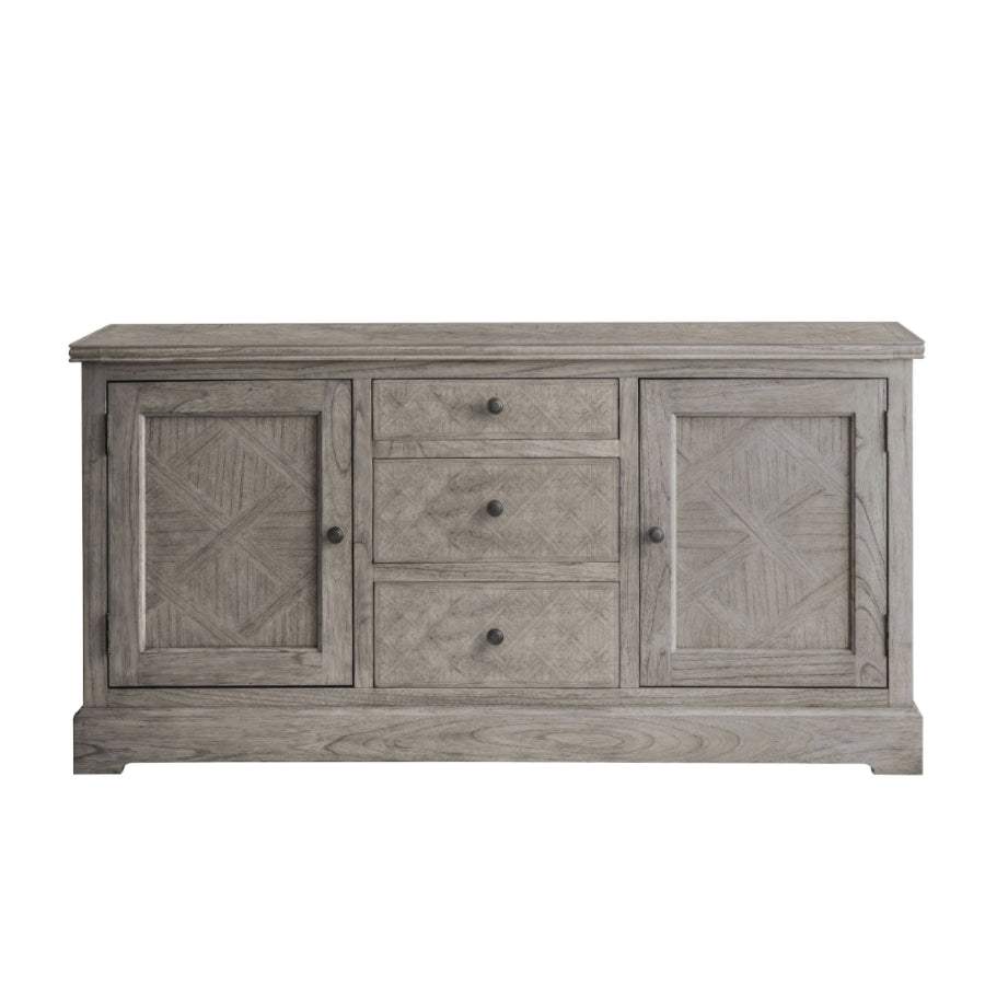 Wooden Parquet Styled 2 Door 3 Drawer Sideboard - The Farthing