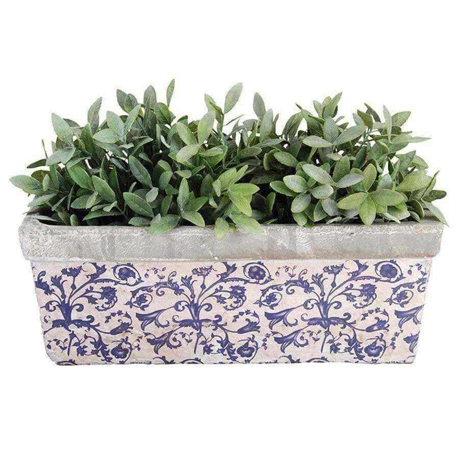 Aged Ceramic Rectangle Planter - The Farthing