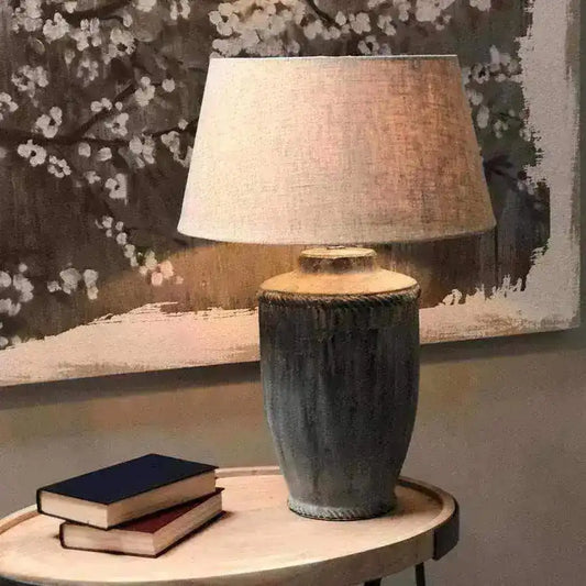 Antiqued Windsor Table Lamp & Shade - The Farthing