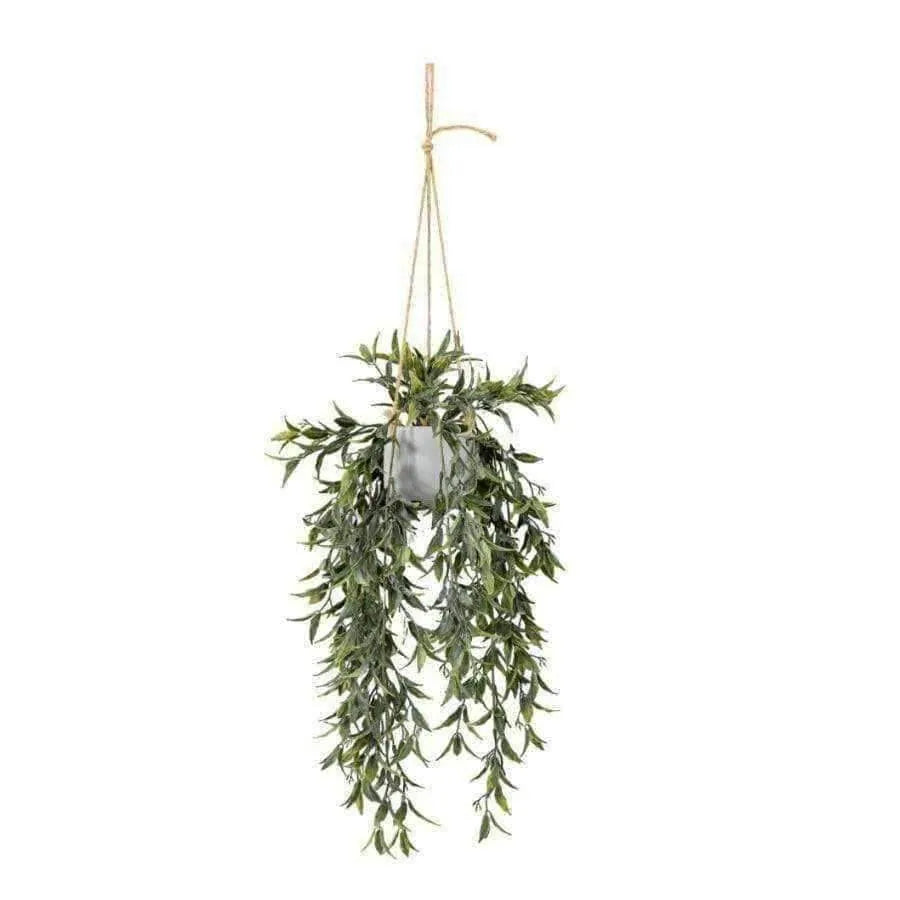 Artificial Hanging Willow in Cement Pot - The Farthing