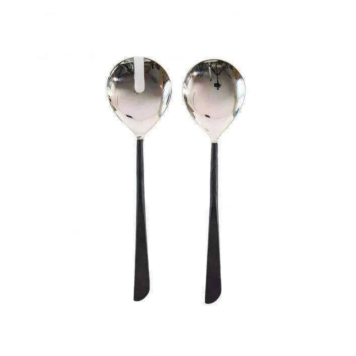 Black Handled Salad Servers - The Farthing
