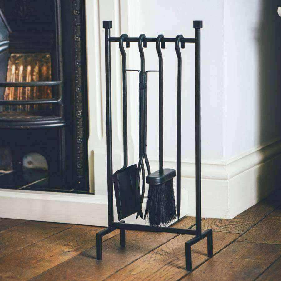 Black Hanging Metal Fireside Companion Set - The Farthing