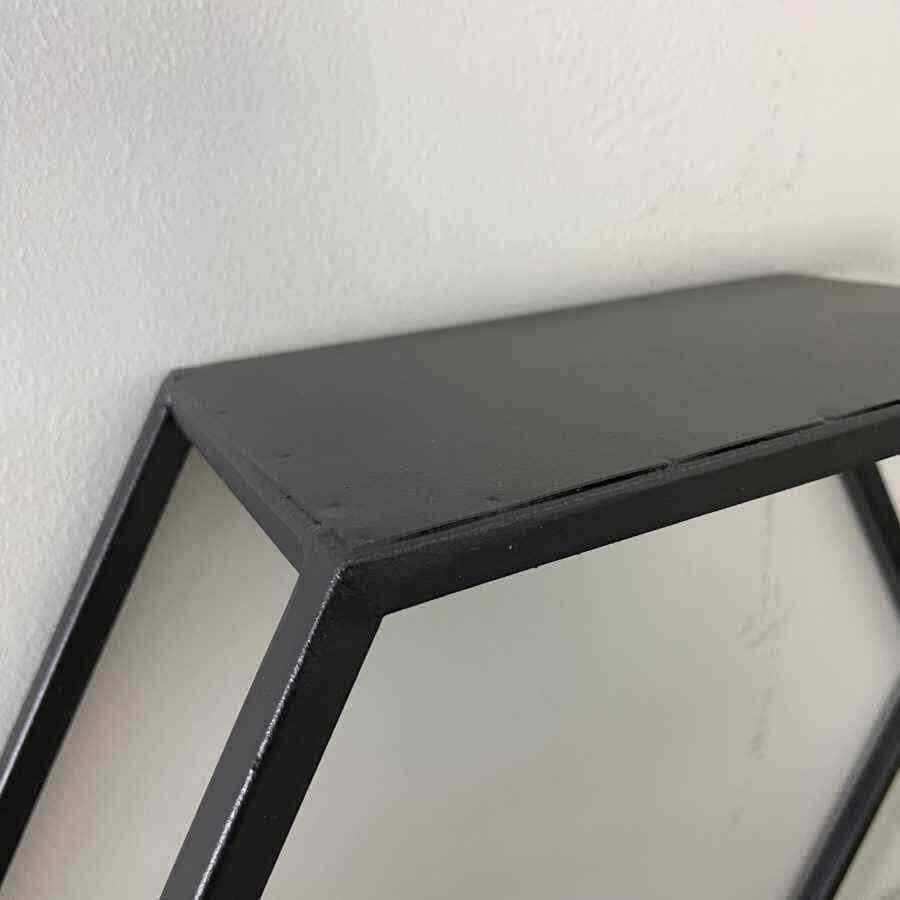 Black Hexagonal Metal Wall Shelf - The Farthing
