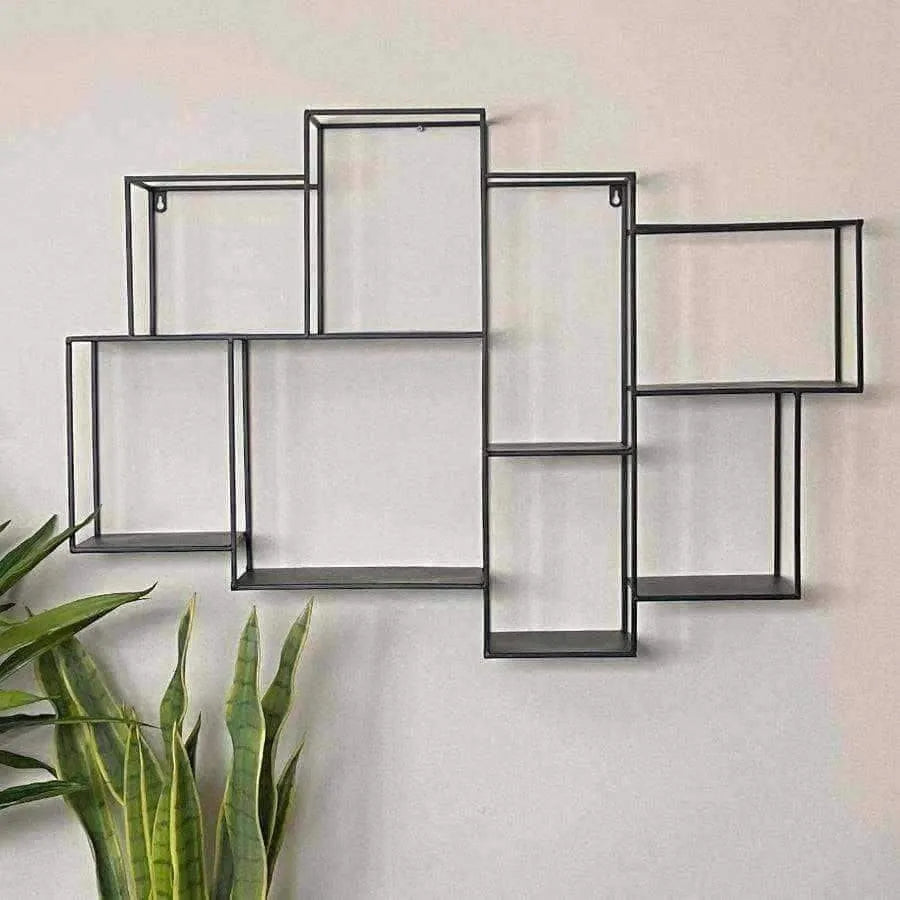 Black Metal Wall Shelf Display - The Farthing