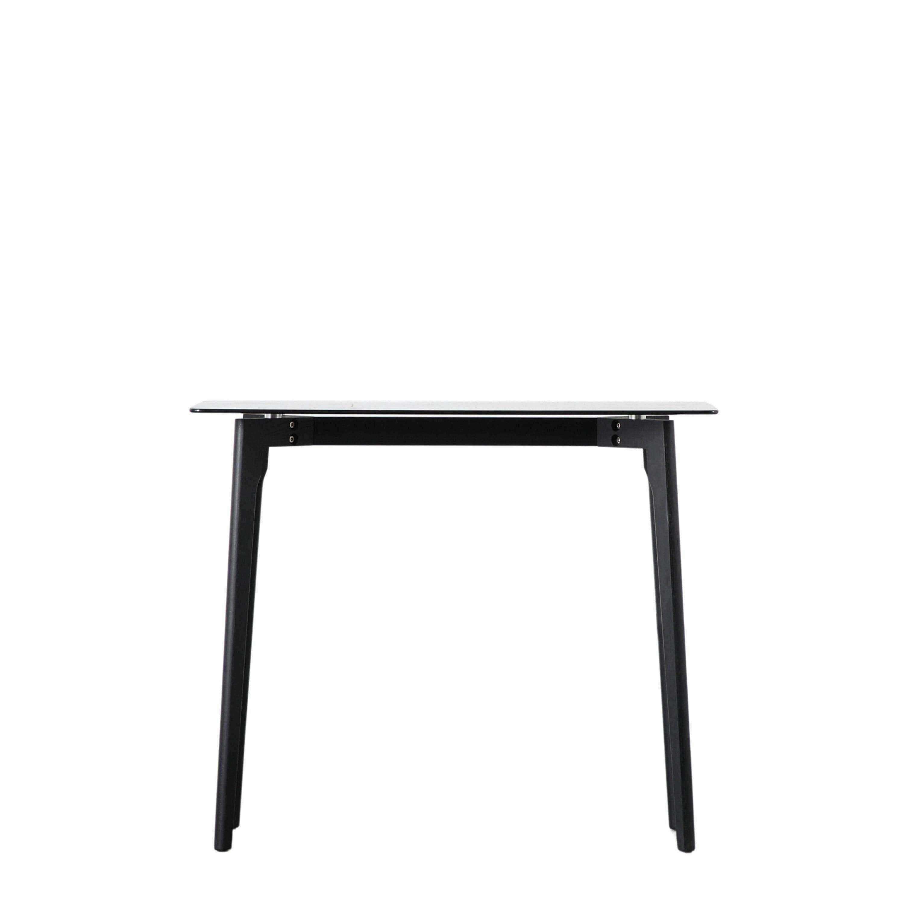 Black Oak and Smoked Glass Console Table - The Farthing
