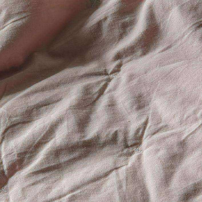 Blush Pink Cotton Stitch Bedspread - The Farthing