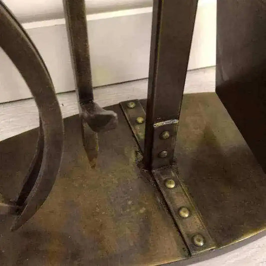 Burnished Brass Fireside Companion set of 4 Tools - The Farthing